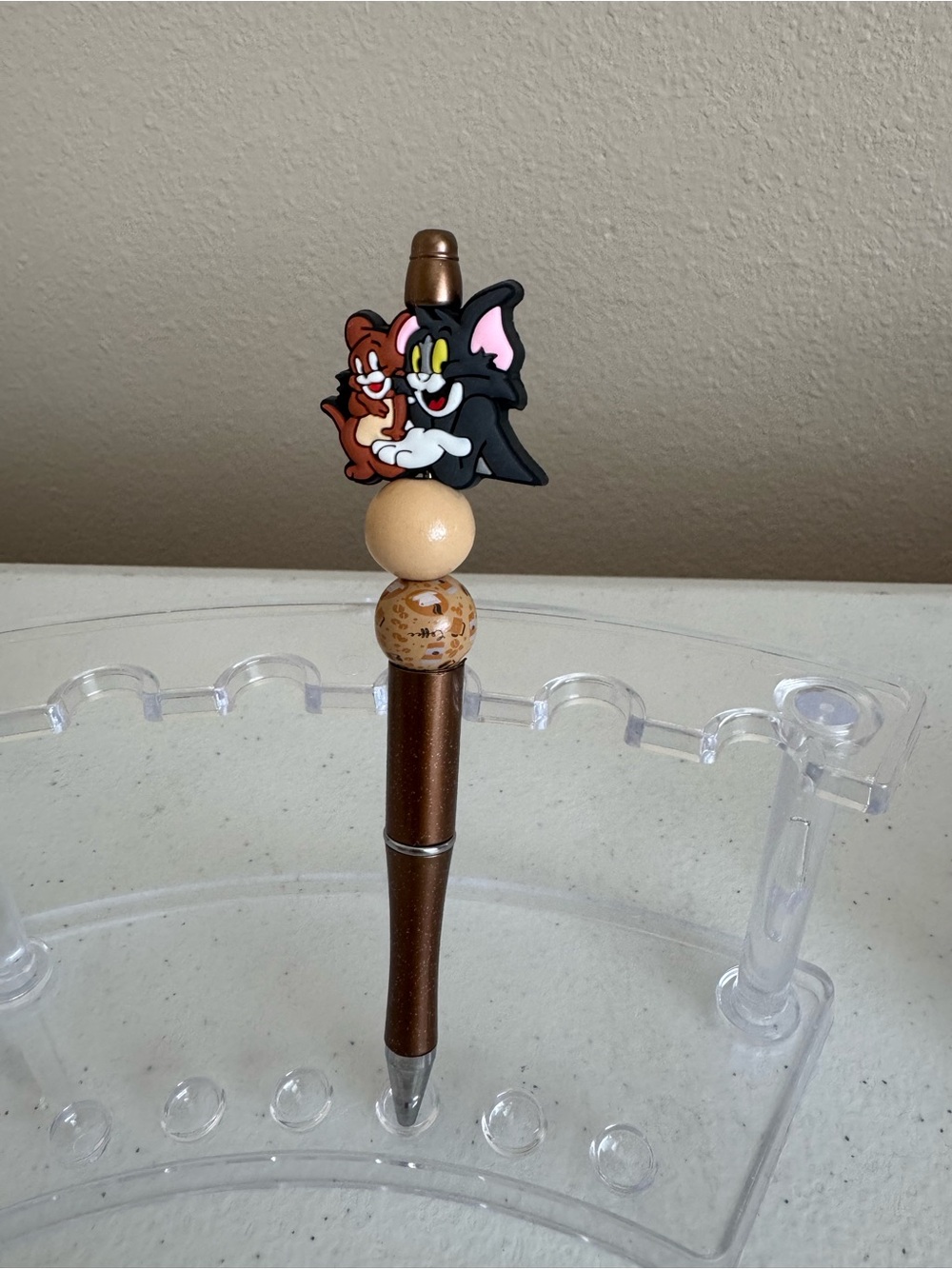 Tom & Jerry Character Pen Topper Brown Metallic Pen